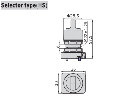 M5HS21006BT M5 SERIES SELECTOR TYPE 4 WAY 2 POSITION - 5 PORT, 1/8" NPT PORTS BLACK SELECTOR,